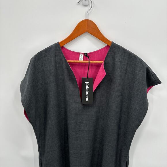 BETABRAND NWT Reversible Gray Pink Shift Travel Tunic Shift Dress // XL - Picture 3 of 11